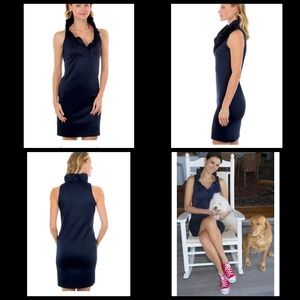 Gretchen Scott Designs Ruff Sleveless Navy Mini Dress XS